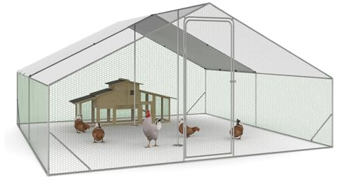 IDMarket - Enclos poulailler 16 m² Parc grillagé 4x4 M Acier galvanisé