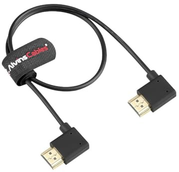 Alvin's Cables Câble HDMI 2.1 8K en forme L pour Z CAM E2 50 cm, cordon haute vitesse à angle droit pour moniteur caméra, pour Sony A7S3 FS5 FS7 A7iv, Atomos Ninja V,Portkeys BM5,BMPCC,Panasonic,Canon