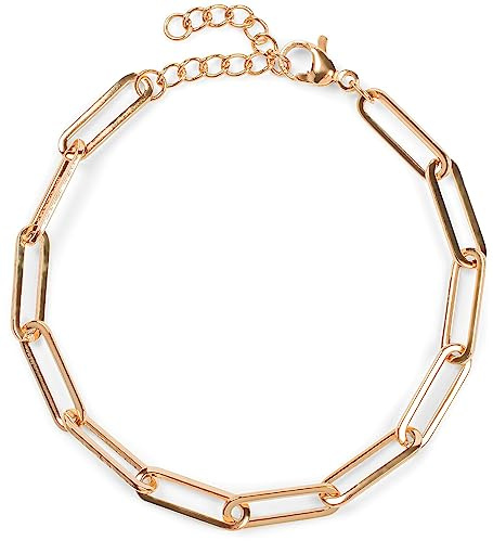 styleBREAKER Bracelet pour Dames en Acier Inoxydable sans Pendentif avec chaîne à maillons Grossiers, Bijouterie 05040185, Couleur:Or Rose