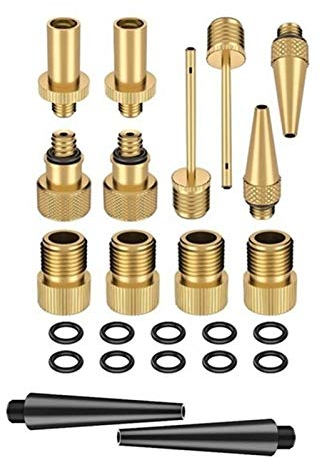 Claral 24 Teile/Satz Fahrradventil SV AV DV Adapter Fahrrad zum Autoventil Adapter Dichtungsring Fahrrad Pumpenadapter Fahrrad Reifenpumpen Adapter Claral
