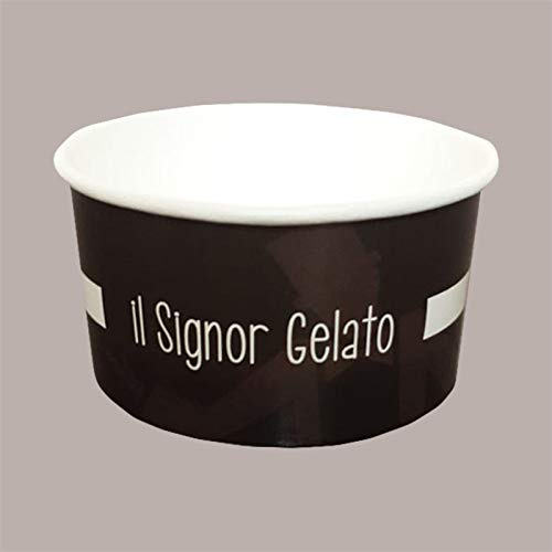 Lucgel Coppetta in Carta per Gelato 80cc Grafica Il Signor Gelato Mister Stracciatella - 250 pezzi -