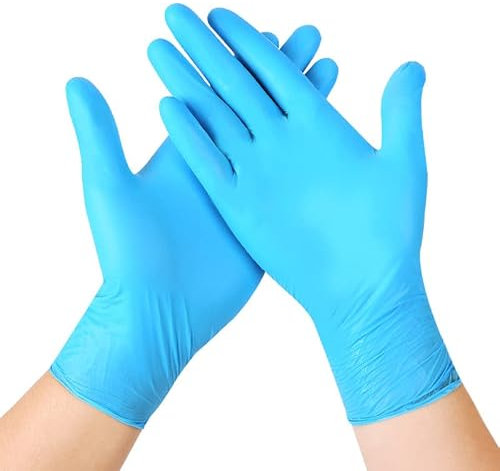 HUFFA 10pcs Nitrile Gloves Kitchen Disposable Latex Gloves Laboratory Protective Household Cleaning Gloves Black (Color : Blue, Size : L)