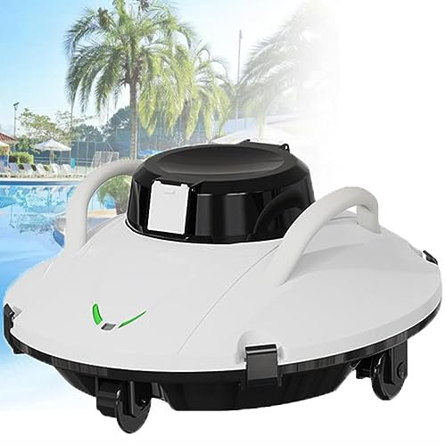 Swimming Pool Cleaner Robot, Cordless Automatic Pool Cleaner, Automatic Vacuum Cleanerfor Above Ground Pool & Inground Swimming Pool, 90 Mins Runtime, for Above Ground Flat Pool up to 550 Sq.Ft