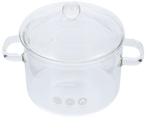 pentola in Vetro cm 15, pentola zuppiera, pentola in Vetro con Coperchio, pentola per Pasta a induzione, Padella in Vetro, zuppiera, insalatiera, Ciotola Colazione, Ciotola da Portata, Doppi