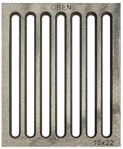 ScarMaxx - Kaminrost Gusseisen 18x22 cm - Ascherost für Kaminofen - Kamin Feuerrost - Robuster und Massiv Gusseisen Gitter - mit Rippen - Kaminofen Rost - Feuerrost Grillkamin Rechteckig