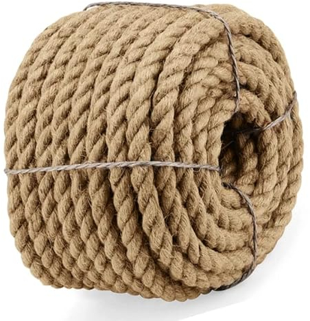 EFARMA Dickes Seil, Gartenseil, 14 mm Hanfseil, 64 Fuß dick, Garten-Jute-Schnur for DIY Katzenkratzer, Tauziehen, Gepäckschnur (Größe: 14 mm, 60 m) (Größe: 14 mm, 30 m) (Size : 14MM 20M)