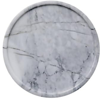OKUMEYR Plateau En Marbre Naturel Rond 20 Cm Gris Assiette à Dessert Et Plateau De Fruits Secs Matériau Solide Usage Multifonction Pour Maison Et Fête Pour Collations