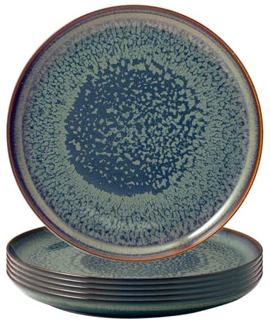 Villeroy & Boch like. by Crafted Breeze Speiseteller 6er Set, 26 cm, Teller mit Reaktivglasur, Premium Porzellan, Graublau, 19-5167-2610