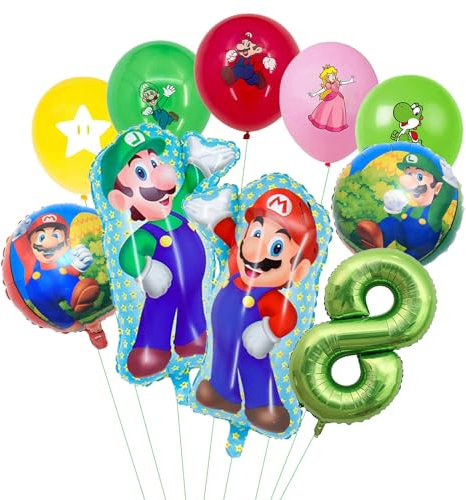 Ballon Kindergeburtstag 8, 15pcs Cartoon Deko Geburtstag, Cartoon Luftballon, Ballon Geburtstag 8, Kindergeburtstag Luftballons, Perfekt zum Dekorieren der 8. Geburtstagsparty Eines Kindes