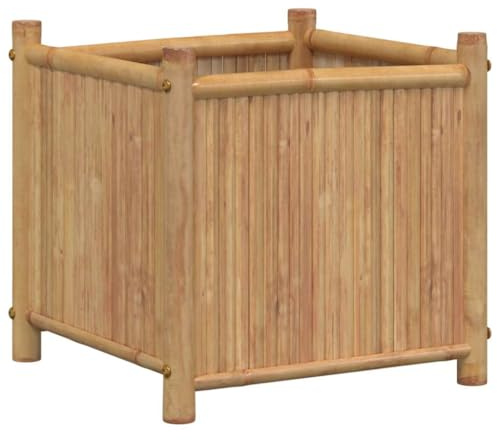 vidaXL Jardinière 40x40x40 cm Bambou, lit surélevé, Pot de Fleurs, Pot de Fleurs, bac à Fleurs, Pot de Jardin, Support de jardinière