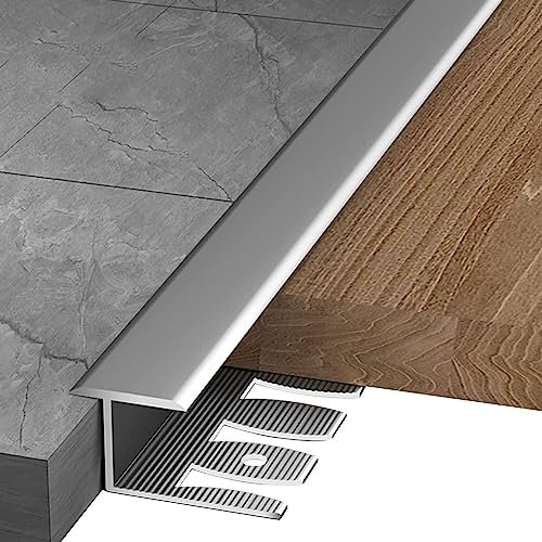 Übergangsprofil, Anpassungsprofil, Von Laminat über Hartholzböden bis hin zu Teppichkanten, Dekoration, wasserdichte Türkantenabdeckung(Grey)