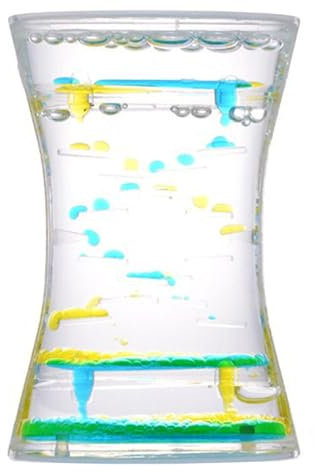 Liquid Motion Timer Bubbler, Minuteurs Sablier Liquides, Jouet à Mouvement Liquide pour Enfant, Adulte, Jouets Sensoriels Décoration de Bureau pour Relaxation Visuelle, Soulager Stress (Vert)
