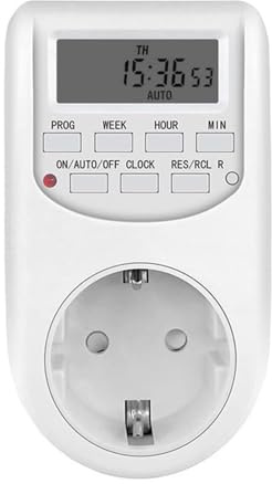 BuyWeek Enchufe temporizador digital, 16 temporizadores programables de encendido y apagado para luces, electrodomésticos, 230 V 10 A, verde