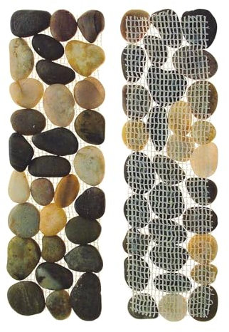 Unibos Outdoor Garden Pack Of 8 Border Strips Lawn Patio Driveway Pebbles with Meshed Backing For Decorating Garden Lawn/Flower Bed Border Edging (8)