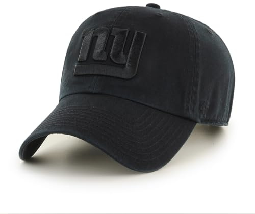 47 NFL New York Giants Clean Up unisex basebollkeps, justerbar spännrem, laglogotyp, färg svart, Svart, one size