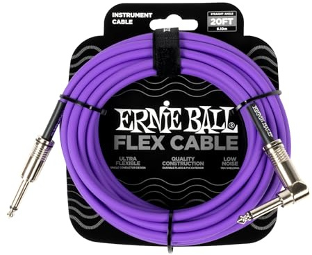 Ernie Ball Flex Cavo per strumenti, dritto/angolato, 6.1m, colore viola