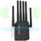 Répéteur WiFi, amplificateur WiFi, répéteur WiFi Longue portée, Couverture de la Maison jusqu'à (11,800 sq. ft.), répéteur WiFi Facile à configurer avec 2 Port Ethernet et Mode AP-Noir