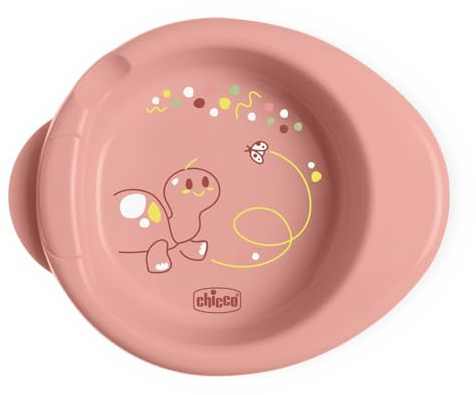Chicco Warmy Plate, Plato Térmico para Bebés y Niños, Plato Térmico para Comida con Depósito de Agua Caliente, Platillo Destete con Base Antideslizante y Diseño Ergonómico, 0% BPA, 6+ Meses, Rosa