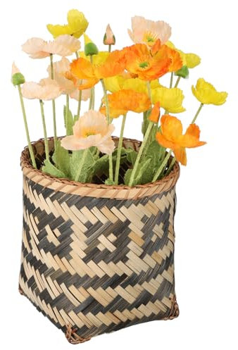 TOPBATHY Osier Petite Tressé, en Bambou en Papier, Corbeille Bords Lisses Sûrs, Panier, Décoratif Salon