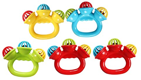 Abaodam 5stücke Glöckchen Für Schüttelspielzeug Für Kleinkinderspielzeug Babyrassel Spielzeug Für Neugeborene Mit Glatter Oberfläche Leuchtenden Farben Für Hörentwicklung Und Und