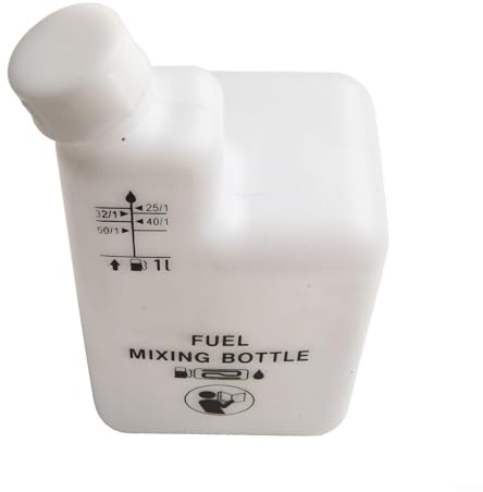 Bouteille de mélange d'huile moteur 2 temps 1 L Essence Carburant Mesure pour tronçonneuse débroussailleuse 32:1 50:1 40:1 25:1 Mesure précise Noir Blanc
