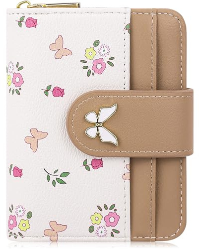 Farcauo plånbok Damplånböcker Liten damplånbok Minipåse Brun damplånbok Kawaii fjärilsplånbok för kvinnor