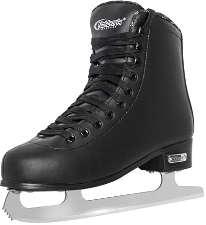 Nattork Weiße Eiskunstlaufschuhe Excellence Edelstahlkufen, Eiskunstlauf mit verbesserter Stützkraft, Leistung und ultimativem Komfort für Damen und Herren