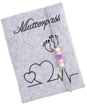 Funda protectora de fieltro para certificado de maternidad con bolsillo para fotos de hospital alemán para guardar registros de embarazo