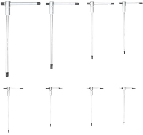 Ysislybin Juego de 8 llaves Hexagonales con Mango en T, 2/2,5/3/4/5/6/8/10 mm Acero al Cromo Vanadio de 6 Puntos para Reparación de Automóviles y Bicicletas Reparación del Hogar