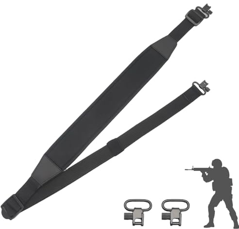 GSCRE Sangle de Fusil 2 Points Réglable, Sangle Tactique | Bandoulière Tactique avec Anneaux Pivotants, pour Fusil de Chasse Carabine et Pistolet