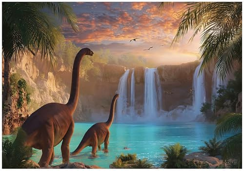 WallArena Vlies Fototapete, Dinosaurier, 300x210cm | Fototapeten - Tapeten - für Wohnzimmer Schlafzimmer - Vliestapete Wandtapete Tapete 3D Effekt- inkl. Kleister