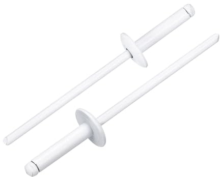 QUARKZMAN 100 Stück Blindnieten 1/8x1/2 Aluminium Nieten, Popnieten Mit Greifer Und Stahl Dorn Große Flansch Befestigungsnieten Für Metall Möbel Automotive Weiß