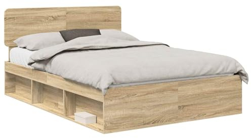 vidaXL Bettrahmen Sonoma 140 x 200 cm Massives Kiefernholz