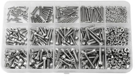 480-teiliges Schraubenset M2, M3, M4, Edelstahl 304, Sechskantschrauben, Innensechskantkopf, Hutmuttern, Sortiment