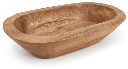 Hotainoys Cuenco de Madera para Velas, Cuenco de Pan de Madera Decorativo rústico para Hacer Pan, Mesa de Comedor, Centro de Mesa, decoración del hogar, Vela de 8, 7x5, 1x2 Pulgadas