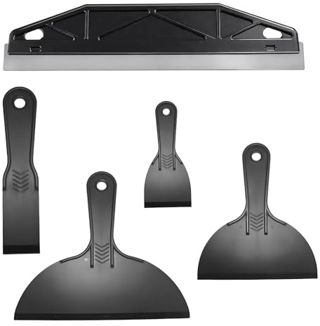 5Pcs Paint Trim Guard Set - 12inch Black Stainless Steel with 4 Scrapers
