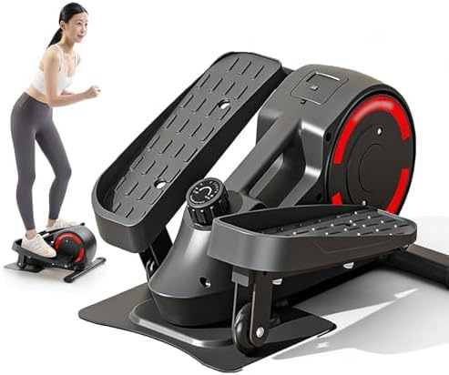 Ejercitador de pedal elíptico para debajo del escritorio, entrenador cruzado eléctrico con 8 niveles de velocidad ajustables, capacidad de peso de 120 kg para fitness en casa