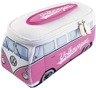 BRISA VW Collection - Trousse en néoprène Universelle pour Maquillage, cosmétiques, Produits d'hygiène, Stylo (Combi T1 Bus) - (Rose/Petit)