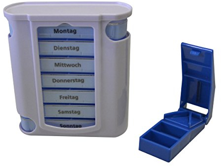 7 Tage Medikamentendosierer - Pillendose mit Pillenteiler, Tablettenteiler 1 Set