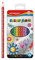 KEYROAD Buntstifte Dreikantform in einer Metallbox - 12 Stück/Mischfarben/Erwachsene und Kinder/Weicher Graphit/Ideal für MalbücherLoch zum Aufhängen/Komfortabel Handflächengriff für Kleinkinder
