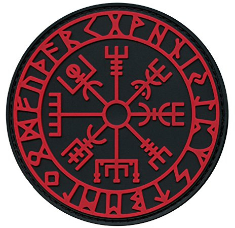 Vegvisir Viking kompass nordisk runa moral taktisk PVC-gummi fästanordning lapp