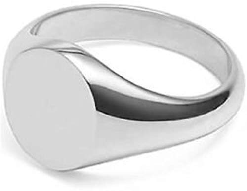 925 Solid Sterling Silver Round Signet Ring in Sizes G-Z (G)