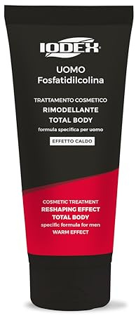 Iodase Iodex Uomo F Crema 200ml, Rimodellante e Tonificante Total Body con Fosfatidilcolina, Effetto Termogenico, Migliora Compattezza e Tonicità della Pelle Maschile, Dermatologicamente Testata