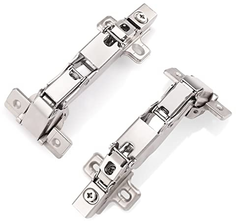 PinLin 2 Pack 165 Degree Soft Close Kitchen Cabinet Hinge 35mm Plate Full Overlay Cupboard Door Hinges, Screws Included