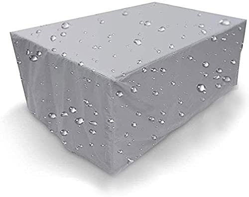 JIAMELUCK Gartenmöbel-Abdeckung, wasserdichtes Oxford-Gewebe, rechteckige Gartentischabdeckungen, Terrassentischabdeckung, wasserdichte Möbelabdeckungen für Möbel, Silber-135 x 90 x 75 cm