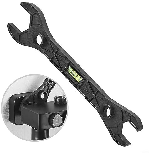 HEIBTENY Shower Wrench Tool with Spirit Level, Universal Wrench Plumbing Wrench, Portable Bathroom Repair Wrench for Shower Faucets, Shower Heads, Hex Screws