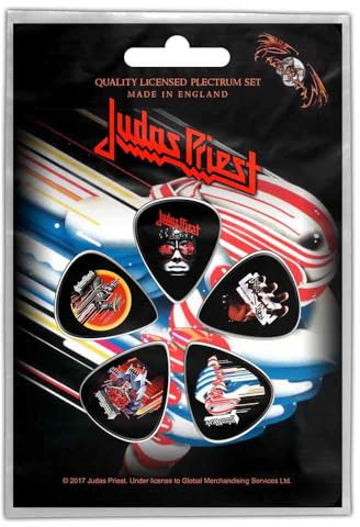 Judas Priest Plektrum Plektrum Plektrum x 5 Band Logo British Steel Offizielle Einheitsgröße