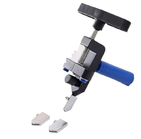 FMBC 2-in-1-Glasschneider-Set, manueller Fliesen-Diamantschneider, Slicer-Rolle, hochfester Keramik-Schneide-Fliesenöffner, Bauwerkzeuge (Color : 2 in 1 Black)