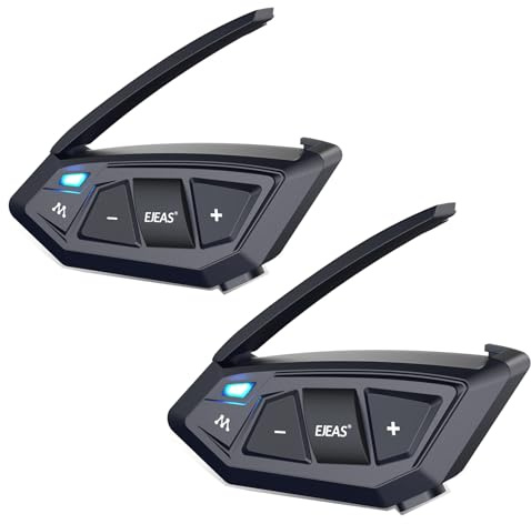 EJEAS MS20 Mesh 3.0 gruppintercom-kommunikationssystem, motorcykelhjälm Bluetooth 5.1-headset med CVC-brusreducering för 20 personer som talar full duplex samtidigt (2-pack)