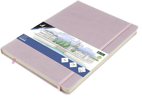 Kangaro Art Skizzenbuch A4 violett PU Hardcover 80 Blatt 140 Gramm cremefarbenes Papier cremefarbenes Papier